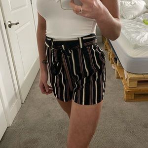 Pinstripe tie shorts